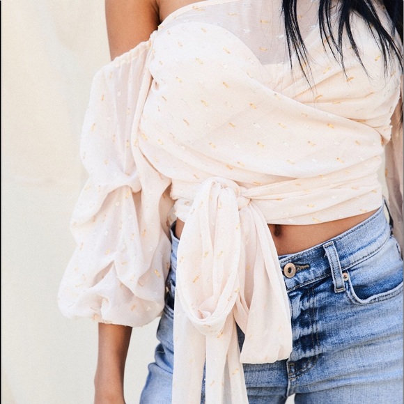 NWT 12th Tribe heartbreaker ruffled tie top - Picture 5 of 8